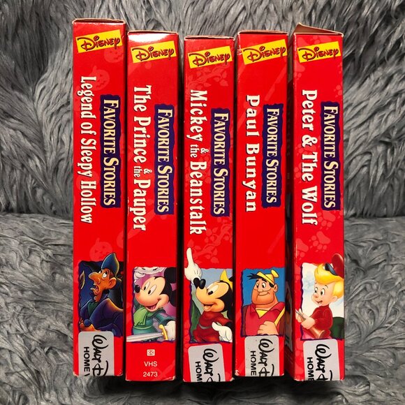 Disney Favorite Stories VHS Tape Lot Of 5 Peter Wolf Sleepy Hollow Beanstalk - Picture 3 of 7
